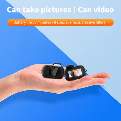 Sxhlseller Small Digital Camera - 0.96 Inch Screen FHD 1080P 30fps Video Camera with Hanging Chain, Rechargeable Keychain Camera for Kids Students Girls