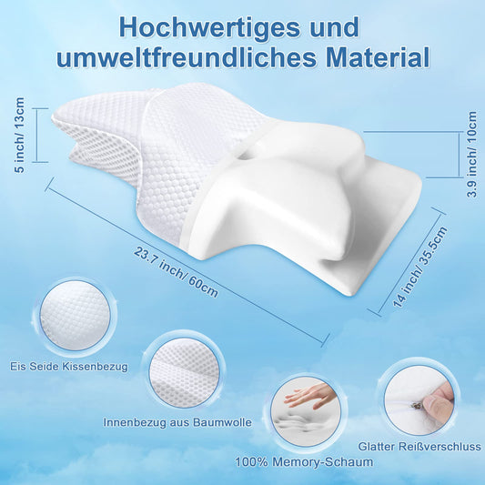 SAHEYER Memory Foam Pillow Neck Support Pillow, Ergonomic Orthopedic Pillow Side Sleeper Pillow Neck Pillow for Side, Back & Stomach Sleepers