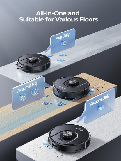Laresar Clean robot vacuum with mopping function, LiDAR navigation, live map, 5000Pa suction power Mars01 up to 180min, perfect for pet hair, carpet, hard floors.