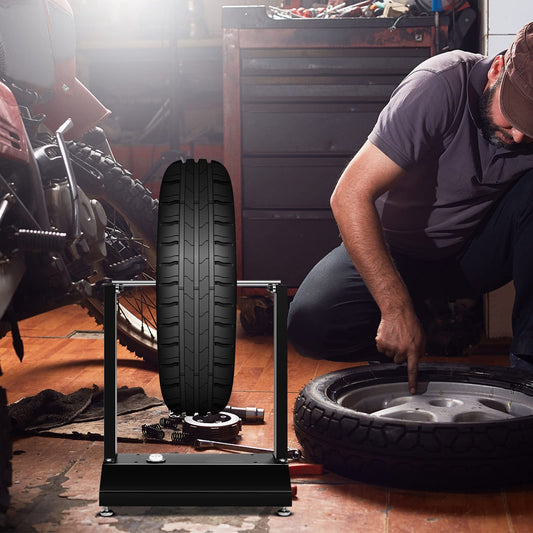 GYMAX Wheel Balancer, Assembly Stand with Adjustable Centering Cones, Portable Balancing Tool, Balancer for Motorcycle Wheels, Static Centering Stand for all types of wheels.
