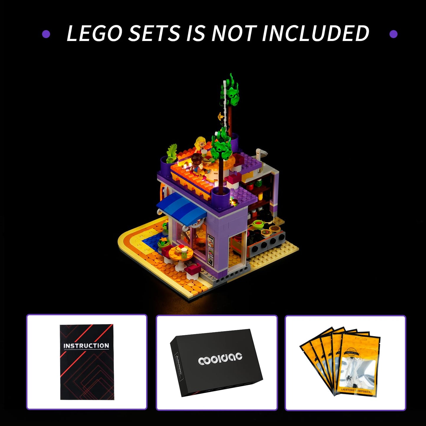 cooldac LED light set Compatible with Lego 41747 Heartlake City Community Kitchen, Light Set Compatible with Lego Heartlake City Community Kitchen Building Blocks Model.