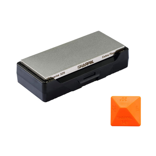 SHARPAL 156N Diamond Sharpening Stone with Storage Box, Dual Grit, Coarse/Extra Fine, Diamond Knife Sharpener with Non-slip Base and Angle Guide (6" x 2.5")