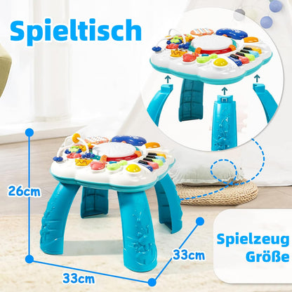 Toy From 1 Year - Baby Toy 6 in 1 Play Table Children's Toy from 1 2 Years 9 Months Easter Gifts Easter Gifts from 1 Year Children Girls Boys Game Baby DJ Console Musical Toy