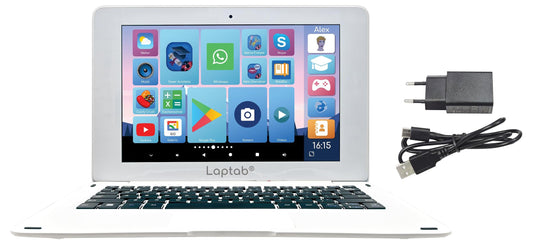 Lexibook, LAPTAB® 10, touchscreen laptop designed for the whole family, educational and fun content, Powered by Android™, parental controls, ultra-slim and lightweight, LT10EN