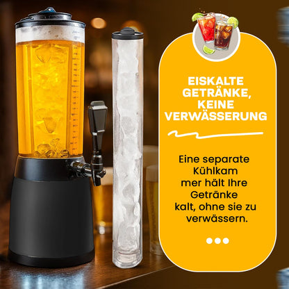 4.0L beer column tap tower cult beer tower drink column beverage dispenser beverage column with 1.3L ice cooling (black)