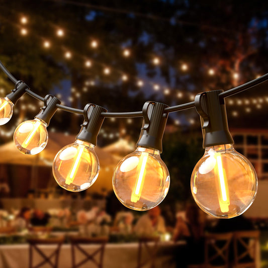 SON4SUN Outdoor String Lights - 10M LED String Lights with 25+3 G40 Bulbs - Waterproof IP44 Outdoor String Lights for Garden/Patio/Weddings/Bistro Parties - Warm White
