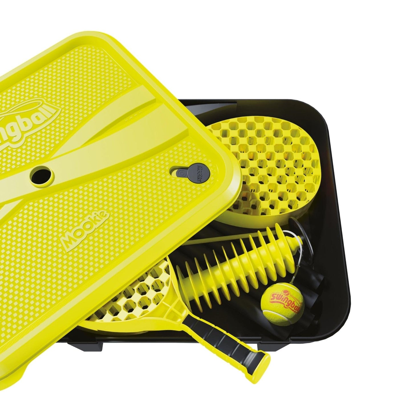 Swingball PRO Set for all surfaces, the ultimate game for ages 6 and up to adults, real tennis ball and 2 power racquets, adjustable height up to 1.8 meters.