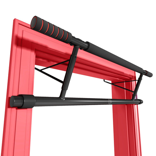 BeMaxx Pull-Up Bar for Door Frames without Screws/Drilling + Training eBook - Pro Door Pull-Up Dip Bar, Padded Grips | Pull-Up Bar for Hanging in Door at Home, Fitness Workout Sport