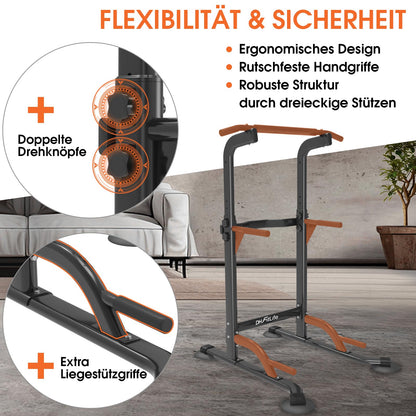 DH FitLife Power Tower Dip Station | Freestanding Pull-Up Bar | Dip Bars Back Trainer | Power Station Power Tower | Fitness Station | Power Rack for Home Gym | Home Strength Training