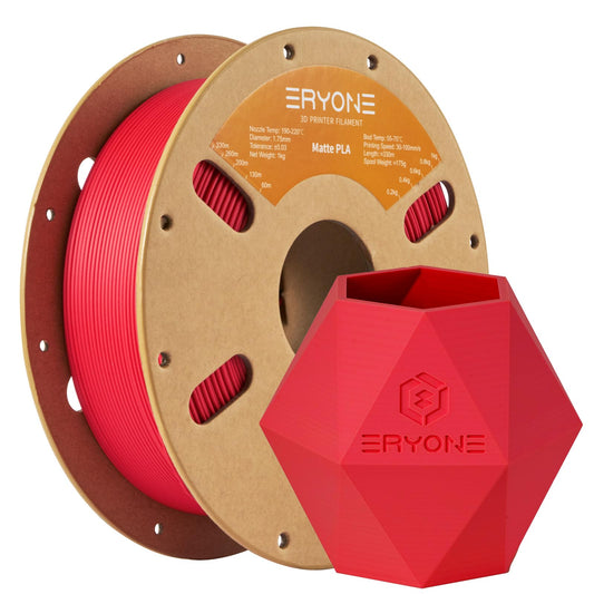 ERYONE Matte PLA 3D Printer Filament 1.75mm, Precision +/- 0.03mm, 1kg 1 Spool, Matte Red