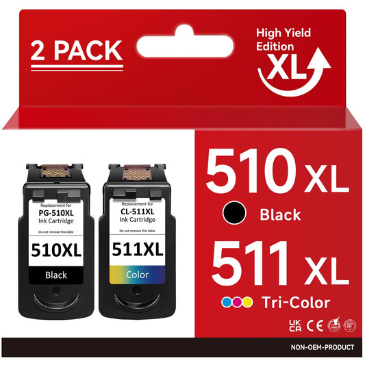 510 511 printer cartridges, cartridges 510 511 multipack compatible for Canon 510 511 printer cartridges, PG-510/CL-511 XL compatible for Canon Pixma MP230 MP280 MP495 MP270 MX360 MX420 iP2700 MP250