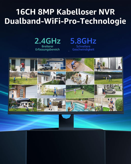 ANNKE 3MP WiFi Surveillance Camera Set Outdoor, 16CH 4K NVR with 4X 3MP WiFi Camera, Video Surveillance with 1TB HDD, Person Detection, 2-Way Audio, 30M Night Vision, IP66, Compatible with Alexa