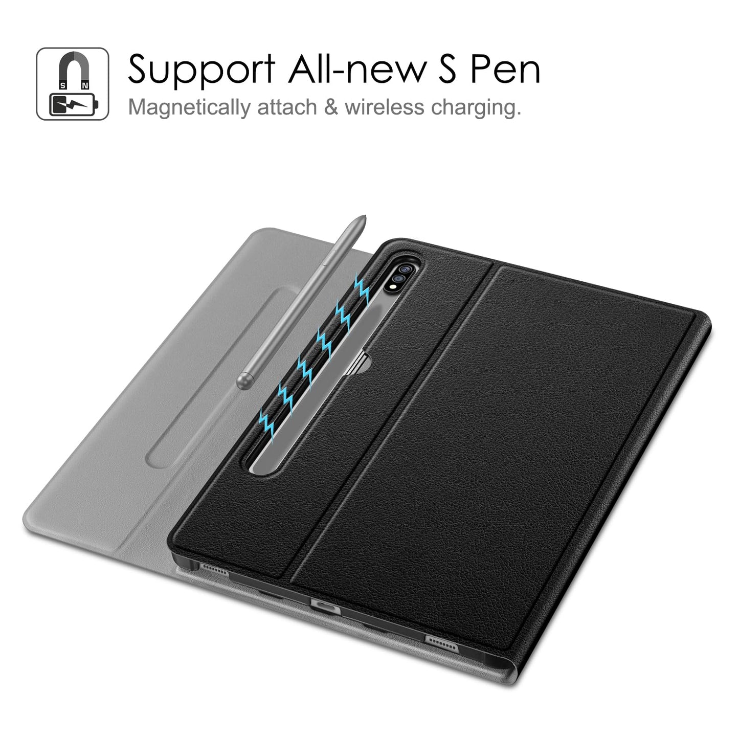 FINTIE Keyboard Case for Samsung Galaxy Tab S8 11 Inch 2022/ S7 11 Inch 2020 Tablet, Keyboard Cover with Magnetic Detachable German Bluetooth Keyboard, Black