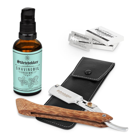 Störtebekker® Premium Contour Set - High-quality shaving set for a perfect shave - including razor and shaving oil - Premium shaving and beard care set for men - ideal gift idea for men