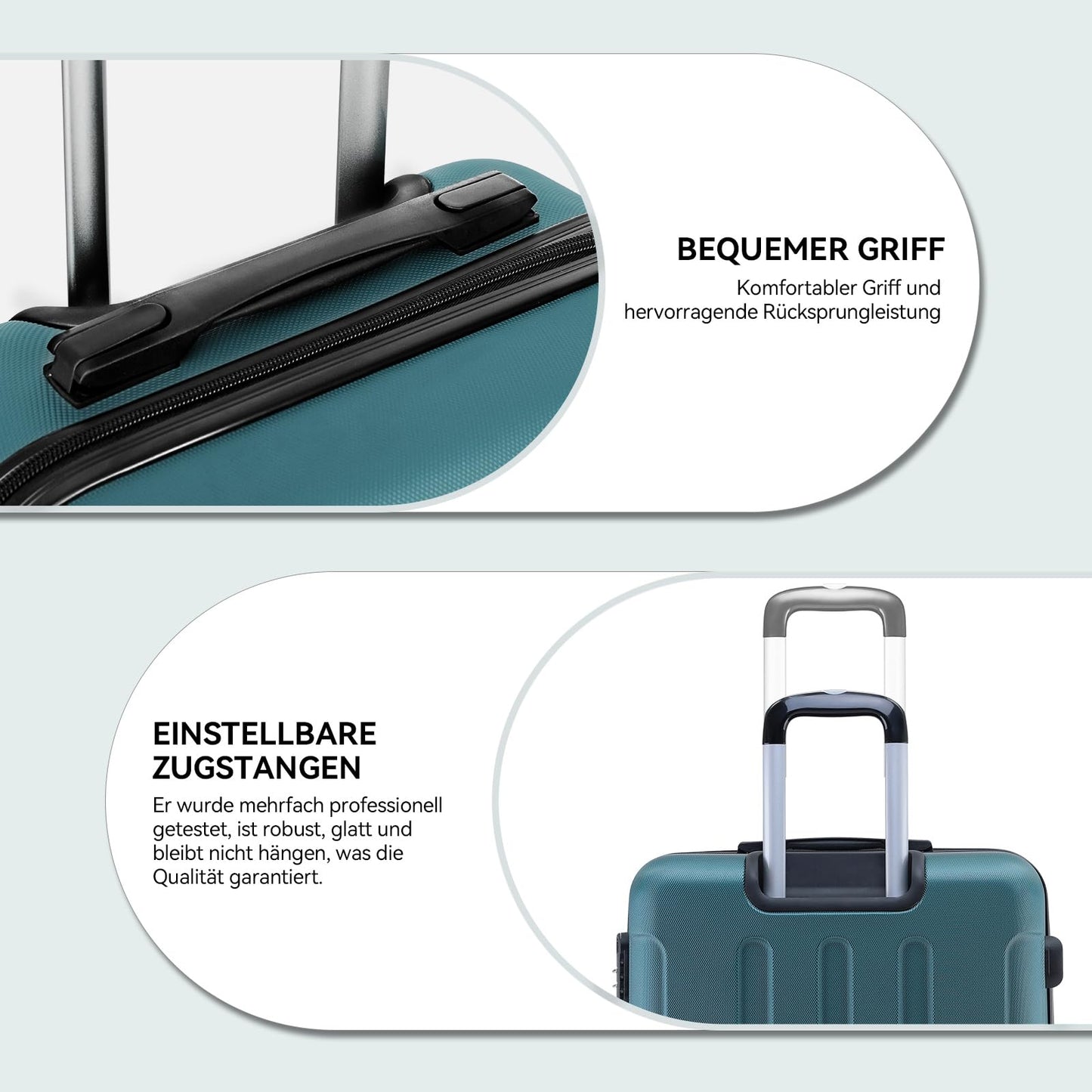 BEIBYE Twin Wheels Hardshell Suitcase Travel Luggage Trolleys in XL-L-M in 14 colors (Dark Green, Medium Suitcase (66cm))