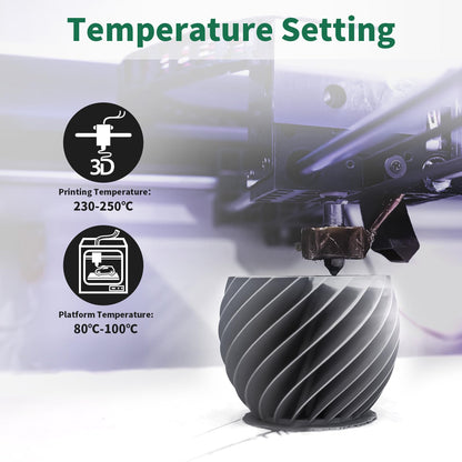 GEEETECH ABS+ Filament 1.75mm, 3D printer filament ABS 1KG spool, dimensional accuracy +/- 0.03mm, Grey