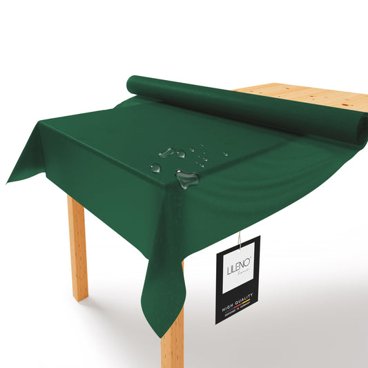 LILENO HOME tablecloth roll 1.10 x 25 m - Green non-woven tablecloth - Fabric-like, washable tablecloth on a roll, tablecloth roll by the meter - Disposable paper tablecloth roll alternative