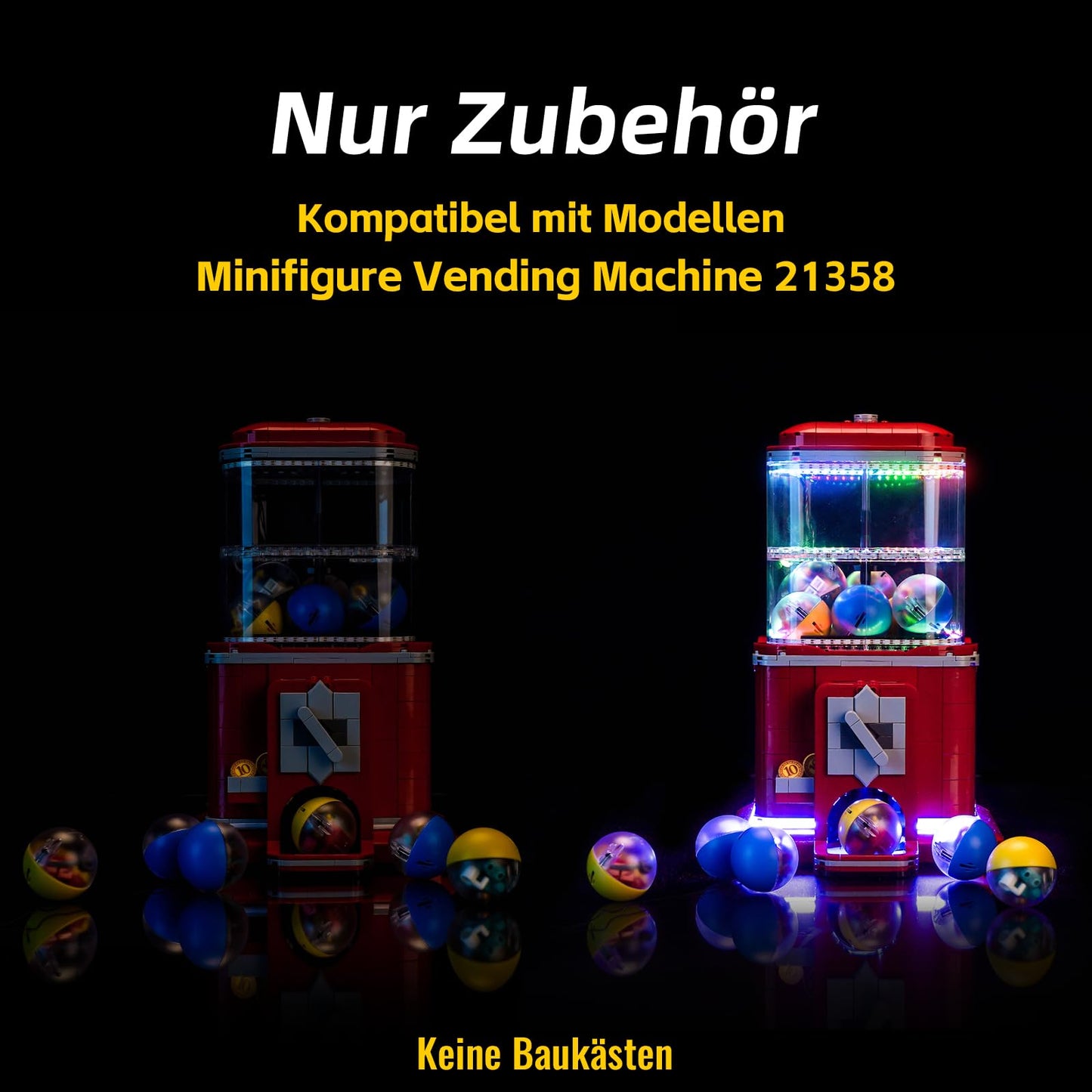 Colorful Light Kit Compatible with Lego 21358 Minifigure Vending Machine (No Model), LED Lighting Set Compatible with Lego Minifigure Vending Machine Creative Toy