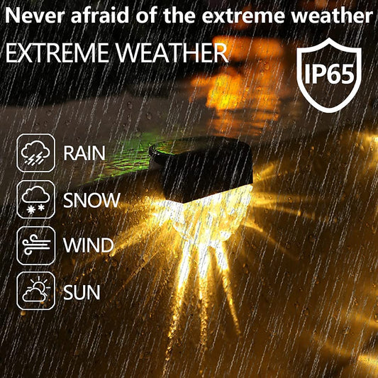 YOFIG Solar Lights for Outdoor Garden, Waterproof Solar Garden Lights Decor, 4 Pieces Led Solar Garden Lights for Patio Steps, Solar Light with 2 Modes-Warm White/Color Changing.