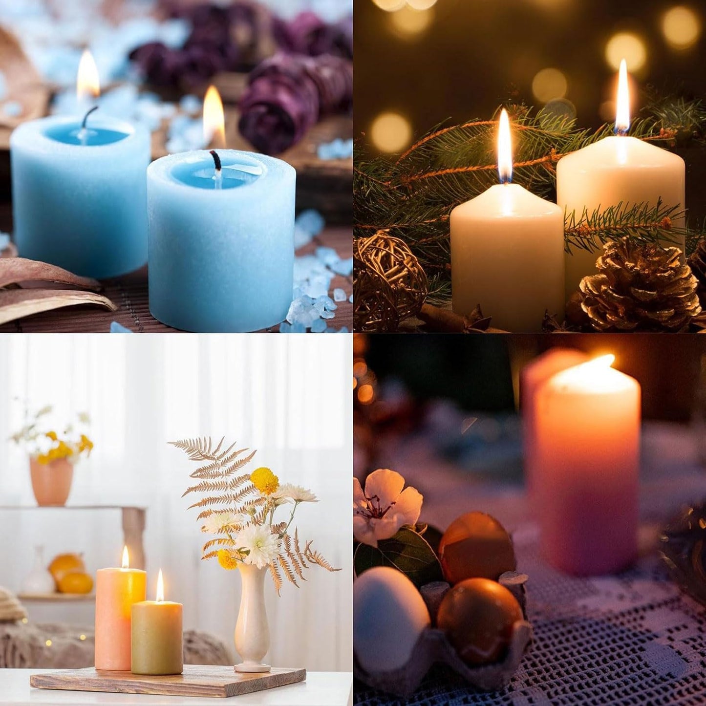 ALLAVA Candle Making Kit, DIY Kit for Adults, Candle Wax 1KG, 8 Candle Tins, Melting Pot 480ML, Candle Wicks, Candle Stickers, Wick Holder, DIY Set for Candle Making