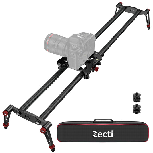 Zecti camera slider, 32 inch/80 cm, adjustable, carbon fiber, camera dolly rail, slider, video stabilizer, rail for camera, DSLR, video, film, photography, camcorder, stabilizer