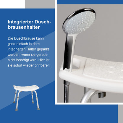 Accurate adjustable shower stool - non-slip, stable, and comfortable - Lightweight bath stool - Shower seat for shower (Universal shower stool)