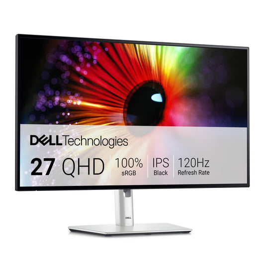 Dell U2724D UltraSharp 27-inch QHD (2560x1440) Monitor, 120Hz, IPS Black, 5ms, 98% DCI-P3, 2X USB-C, 2X DisplayPort, HDMI, 3X USB, 3-year warranty, Silver