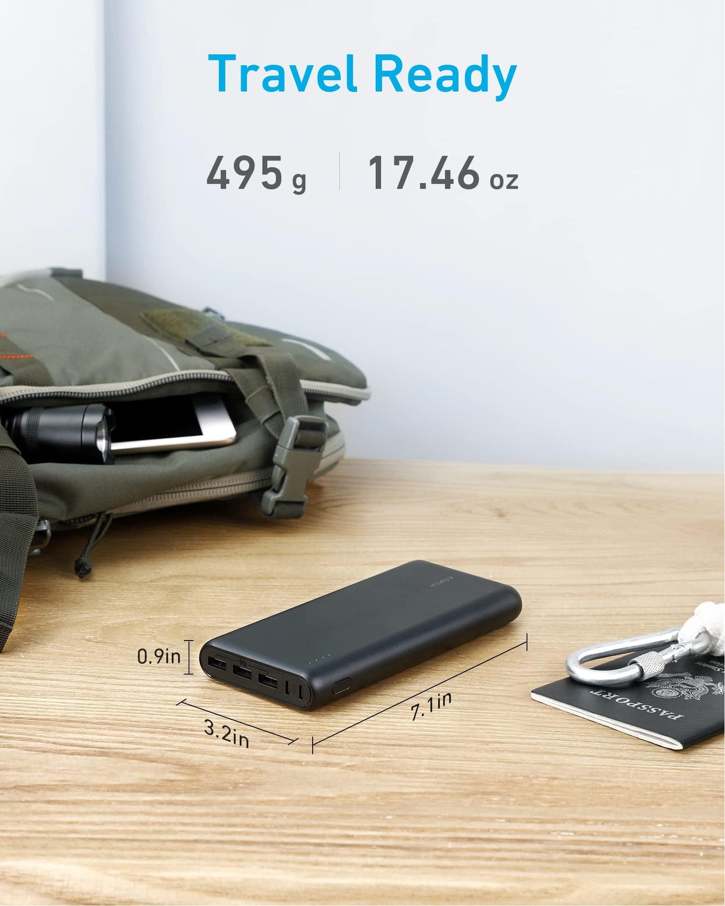 Anchor 337 Powerbank (PowerCore 26K) 26800mAh Power Bank External Battery with Dual Input Charging Port, Quick Rechargeable, 3 USB Ports for iPhone 16/15/14/XR/XS/X / 8/7, iPad, Samsung Galaxy, and more.