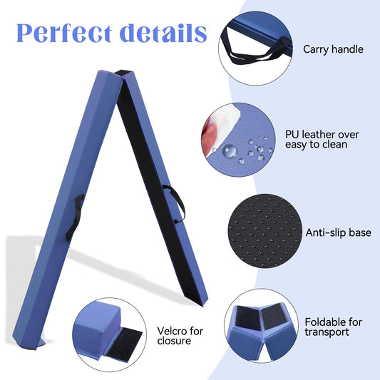 SportBob folding balance beam for kids, 300cm PU leather gymnastics beam for home use. Perfect for balance beam training, fitness, and gymnastics.