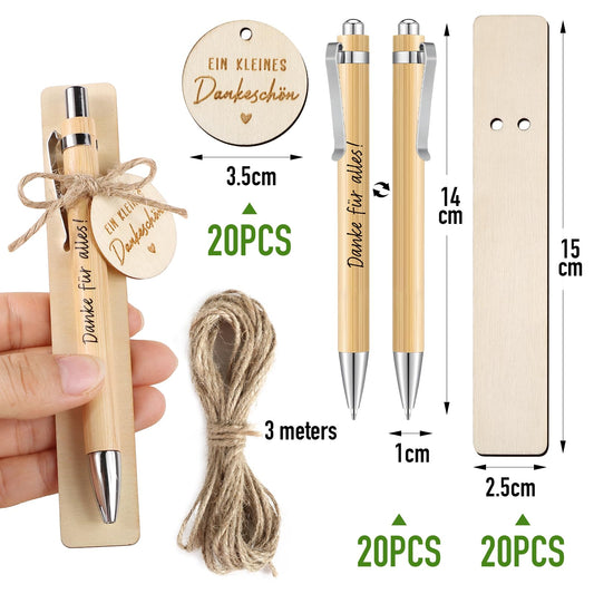 BOFUNX 20pcs Thank You Gifts Thank You for Everything Pen Gifts Wood Pen Thank You Gift Farewell Gift for Colleagues Educators Teachers Daycare School Retirement