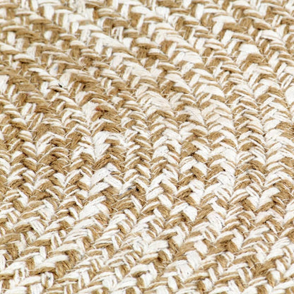 Handmade Jute White and Brown 180 cm Carpet Round Outdoor Rug Washable Living Room Carpet Small Two-Tone