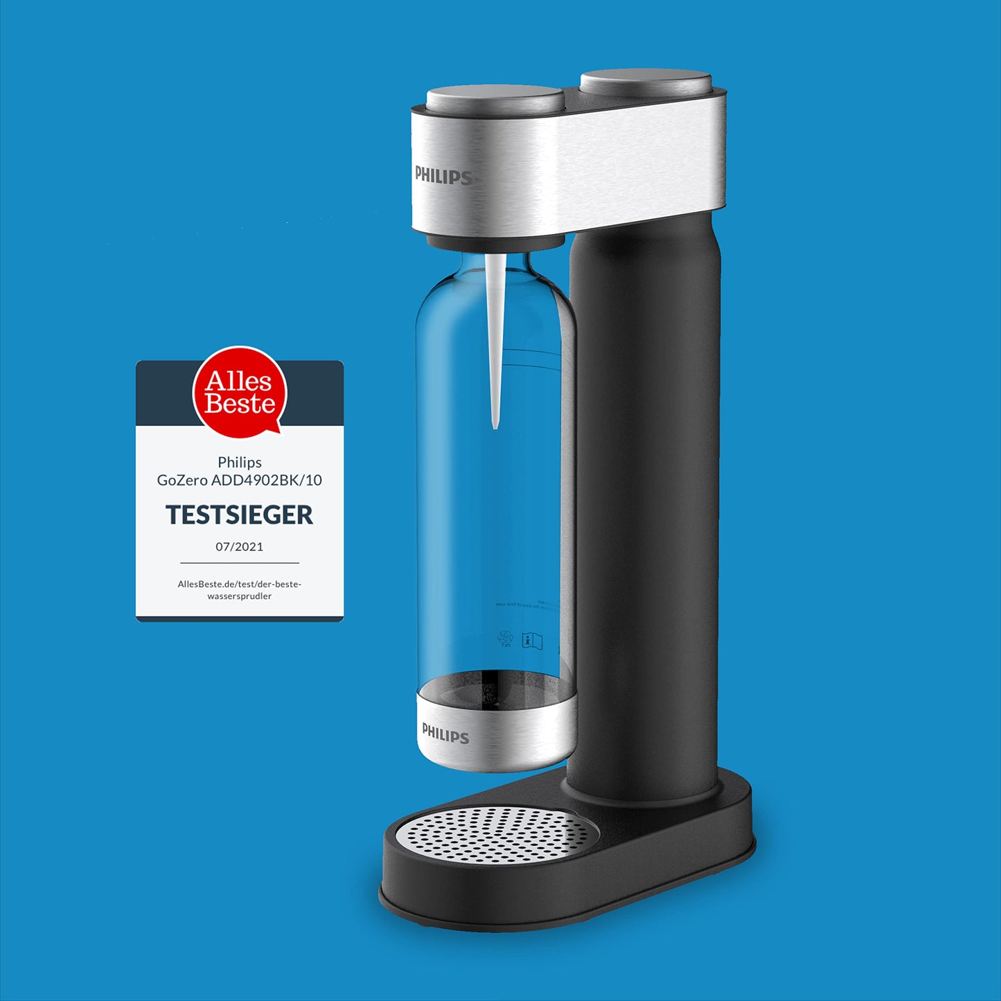 Philips Water ADD4902BK/10 GoZero water carbonator, plastic, 1 liter, black