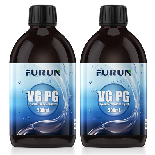 2 x 500ml 50% VG Glycerin / 50% PG Propylene Glycol, pharmaceutical grade, high purity 50% VG Glycerin liquid E422 / 50% PG Propylene Glycol liquid E1520- Pure, Vegan, 0% additives