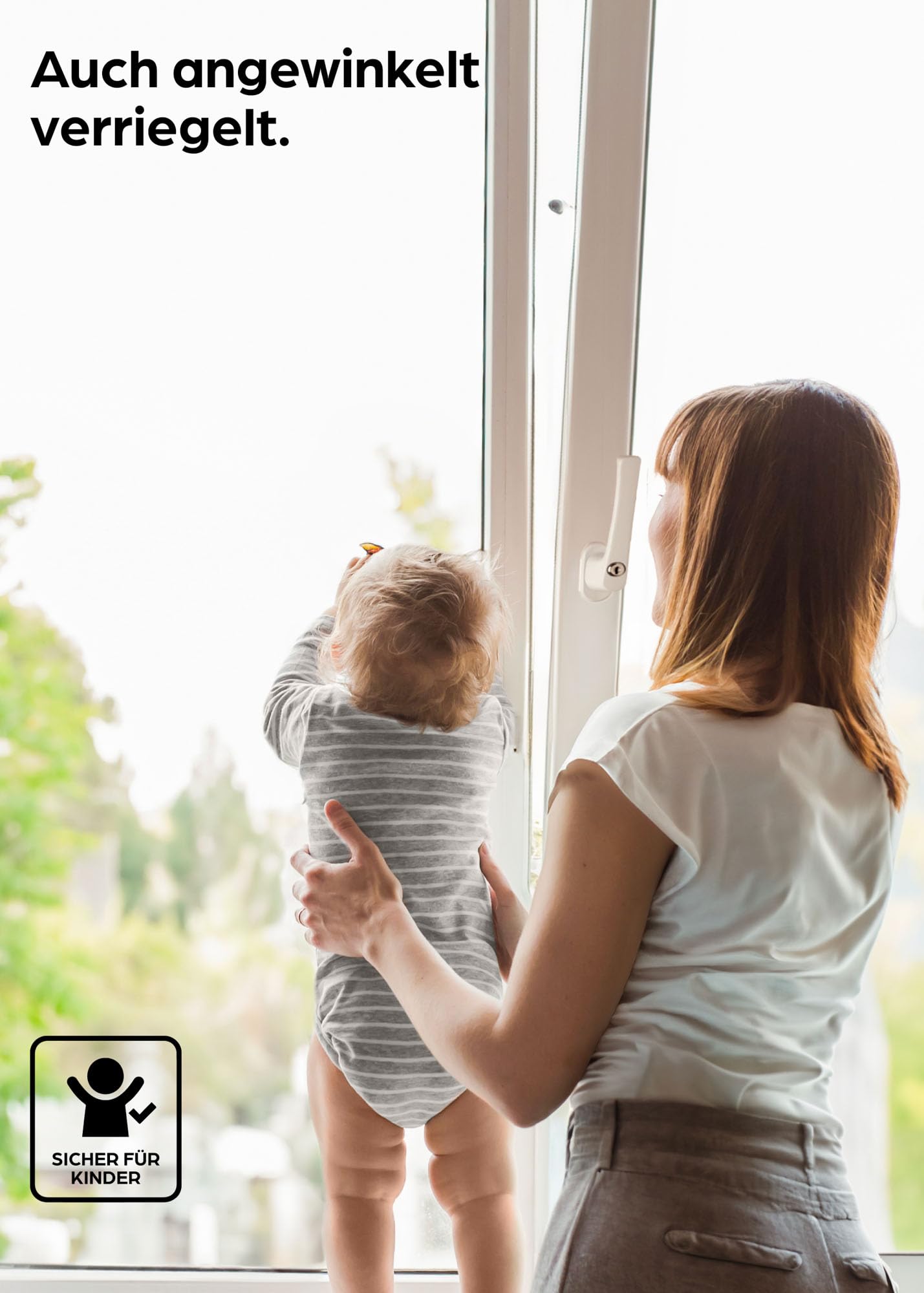 8 Lockable Window Handles White - 𝗞𝗶𝗻𝗱𝗲𝗿𝘀𝗶𝗰𝗵𝗲𝗿 - Easy Installation - with 16 universal keys - Reliable Protection