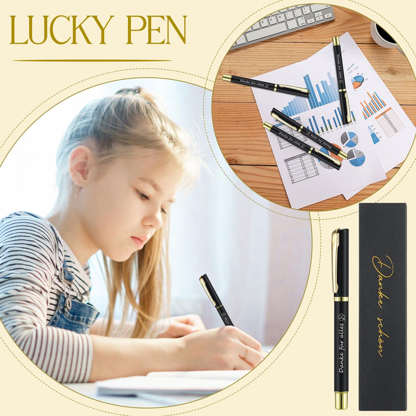 Ten pens as thank-you gifts for colleagues and teachers. Thank you for everything. Metal thank-you pens with gift boxes. Farewell gift for colleagues, students, employees, and team.