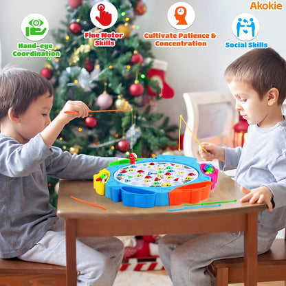 Fishing game Fishing Game Children's games for 3 4 years Board game Toy for 3 years Children's games for 4 years with 8 children's fishing rods 42 fish game for 3 4 5 years Boys Girls, Large size 35.5X33 cm