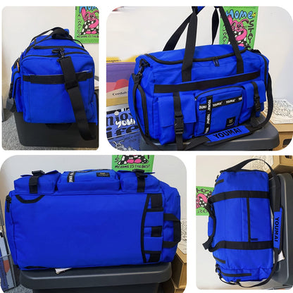 Large sports bag - HERROOI 55L sports backpack with shoe compartment wet compartment week waterproof duffle bag swimming bag for women men sports fitness gym sauna football & travel, gray