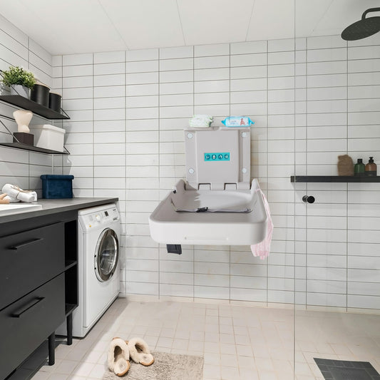 Modundry Baby Changing Table Safety Foldable Vertical Wall Mount for shopping malls, train stations, nursery, home