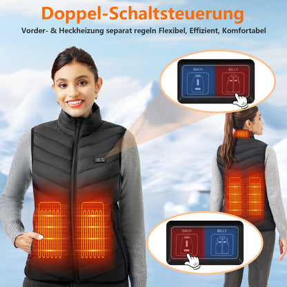 Mincoo Heated Vest for Women Electric USB Heated Vests with 5V 10000mAh Battery, Winter Warm Jacket Vest for Outdoor Activities Hiking Hunting (XXL)