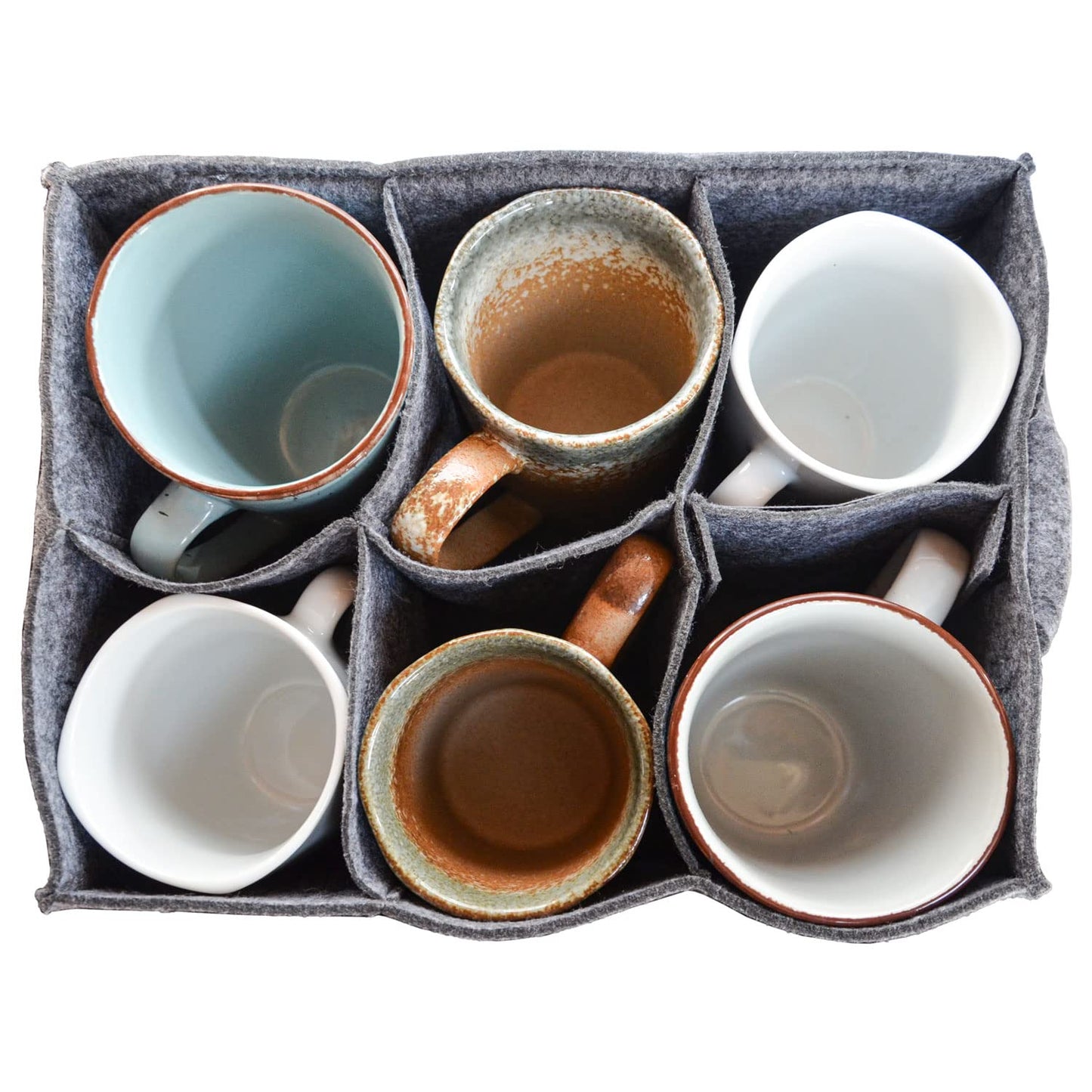 DuneDesign 2-piece set: RV felt plate holder & cup holder for camping - glass holder RV plate organizer cabinet dish storage RV organization system caravan campervan gadgets camper