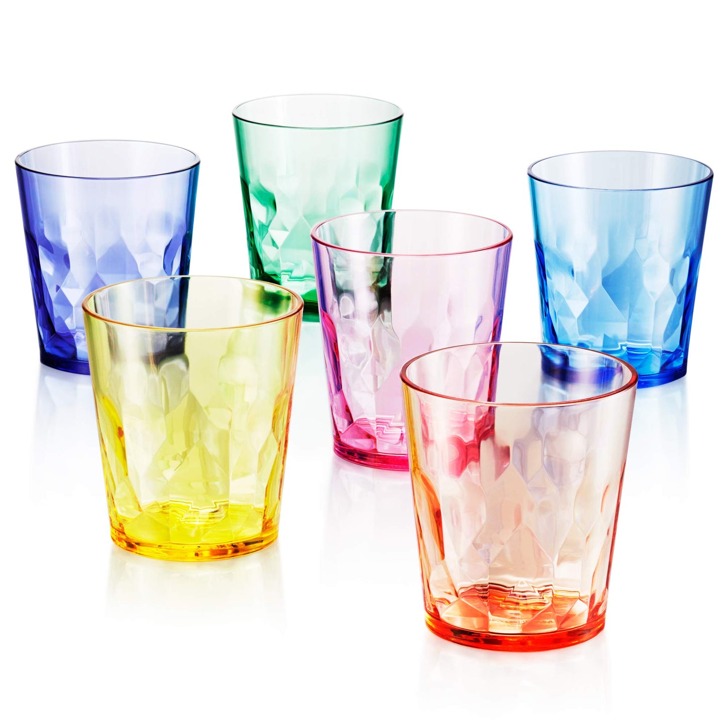 SCANDINOVIA - 400ml Unbreakable Premium Drinking Glasses - Set of 6 - Tritan Plastic Tumbler - BPA Free - Dishwasher Safe - Stackable