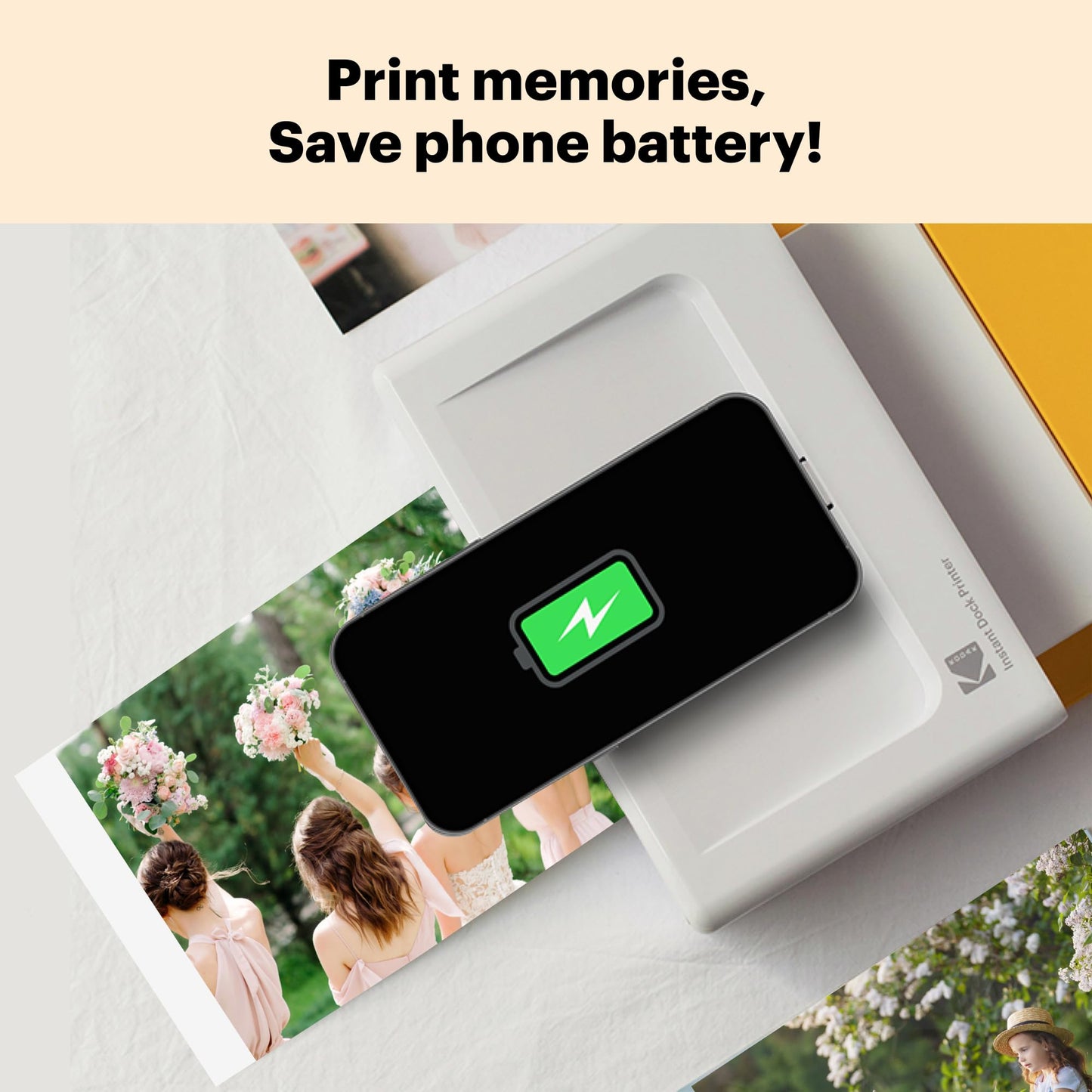 KODAK Dock Plus 4PASS Mobile Photo Printer (4x6") + Pack of 90 Sheets