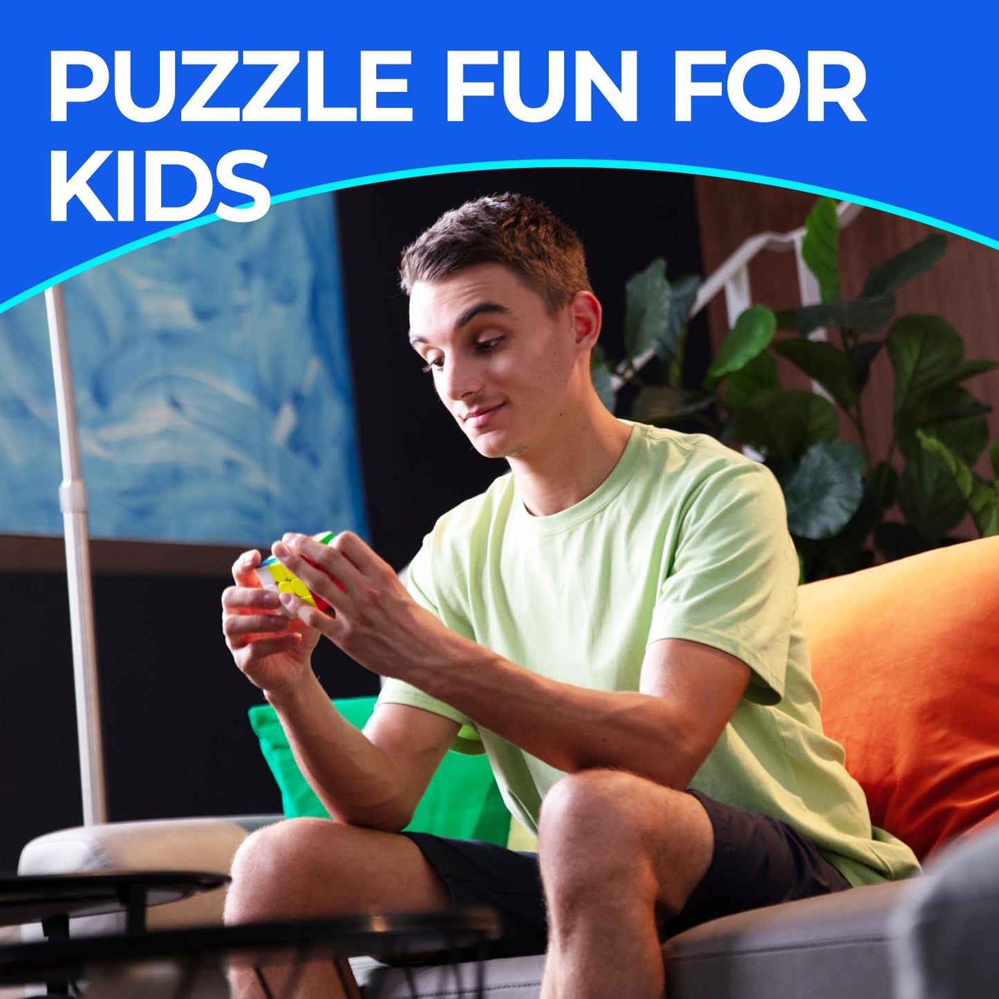 GAN 356RS Classic 3x3 Speed Cube, original with IPG & GES+, stickerless Magic Cube, GAN Cube classic products - ideal puzzle game for adults and children.