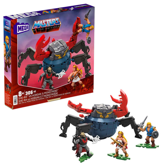 MEGA HFF27 - Mega Construx Masters of The Universe She-Ra vs Hordak & Monstroid Attack Vehicle Building Set, construction toy for kids, great gift for ages 8 and up.