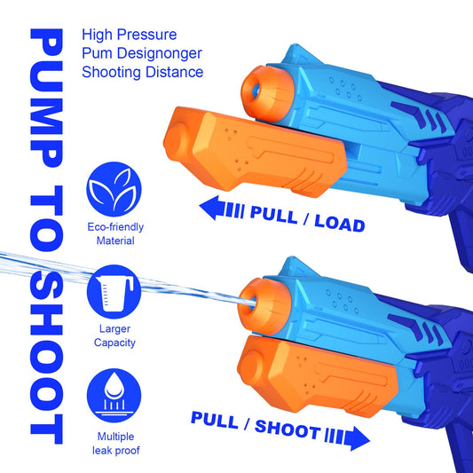 MOZOON 2 Pack 600ml Water Gun for Kids, Water Guns Large Capacity with Range up to 8-10 M, Water Toys for Girls Boys Outdoor Summer Parties, Beach, Pool