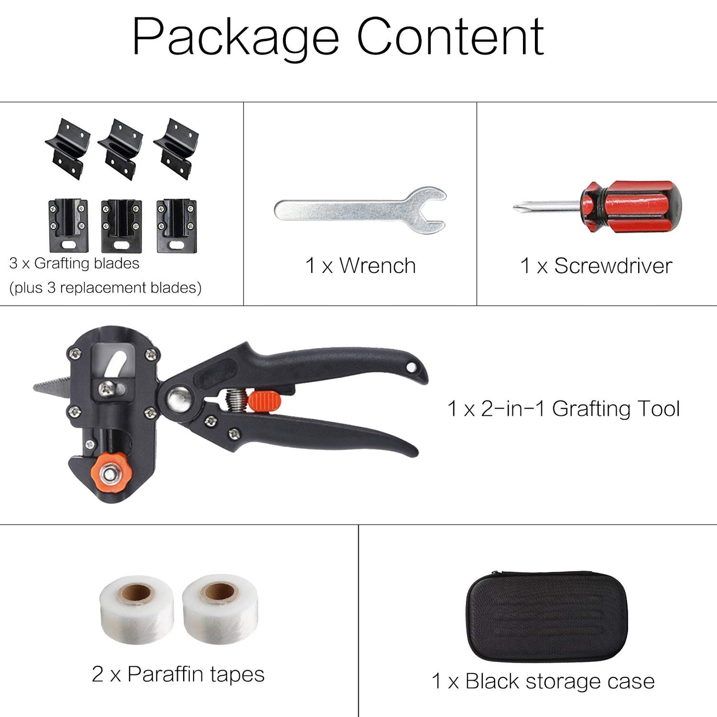 MoPei 2 in 1 Grafting Tool with THREE types of blades, Type V Type U and Type Ω, Ideal for grafting fruit trees.