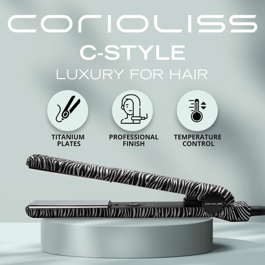 Corioliss C-Style flat iron is designed for women with fine hair. It features titanium plates and professional temperature control for optimal results.