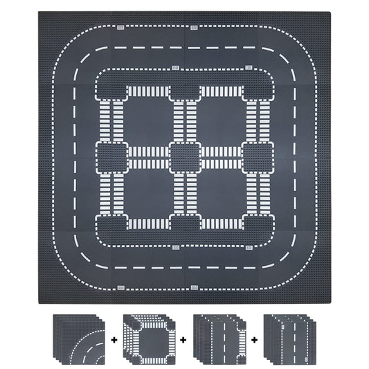 Celawork building plates for roads, cities, road tiles, classic bricks, compatible with most popular brands. 25.5 * 25.5cm plate set for creative play, educational toy.