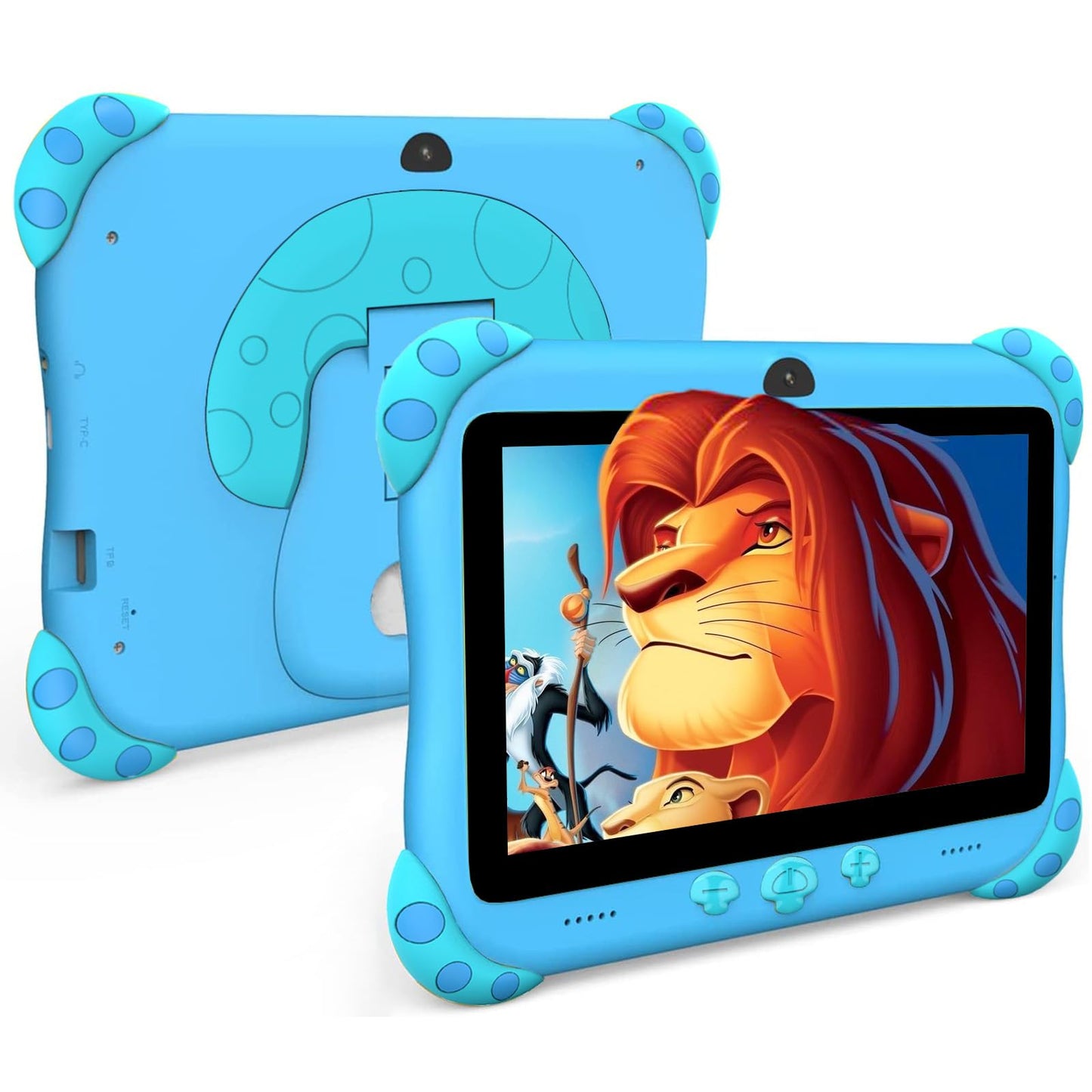 Ascrecem Kids Tablet 7 Inch Android Tablet for Kids with WiFi6 Dual Camera Bluetooth Parental Control Quad Core 2GB 32GB ROM Kids Software Toddler Children's Tablet for ages 3-7 years for girls boys (Blue)