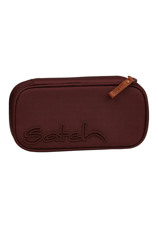 Satch Pencil case extra large incl. divider zipper compartment pen holder protractor clear window for timetable Nordic Ruby - Berry